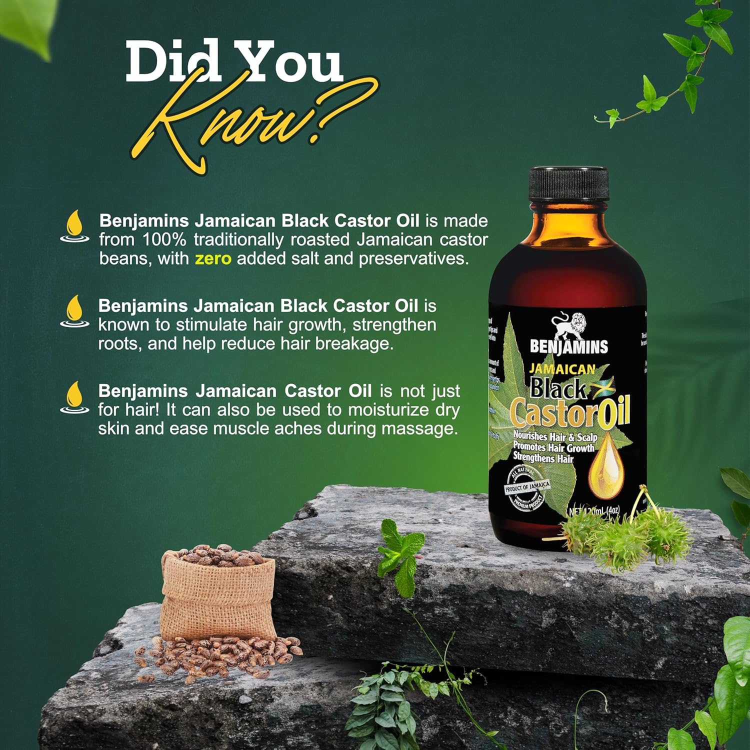 Benjamins Jamaica Black Castor Oil 120ML