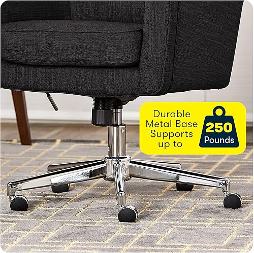 Miniatura 11 de Serta Ashland Home Office Desk Chair with Button Tufted Mid-Back, Memory Foam Cushion and Padded Arms, Mid Century Modern Vanity Armchair with Tela