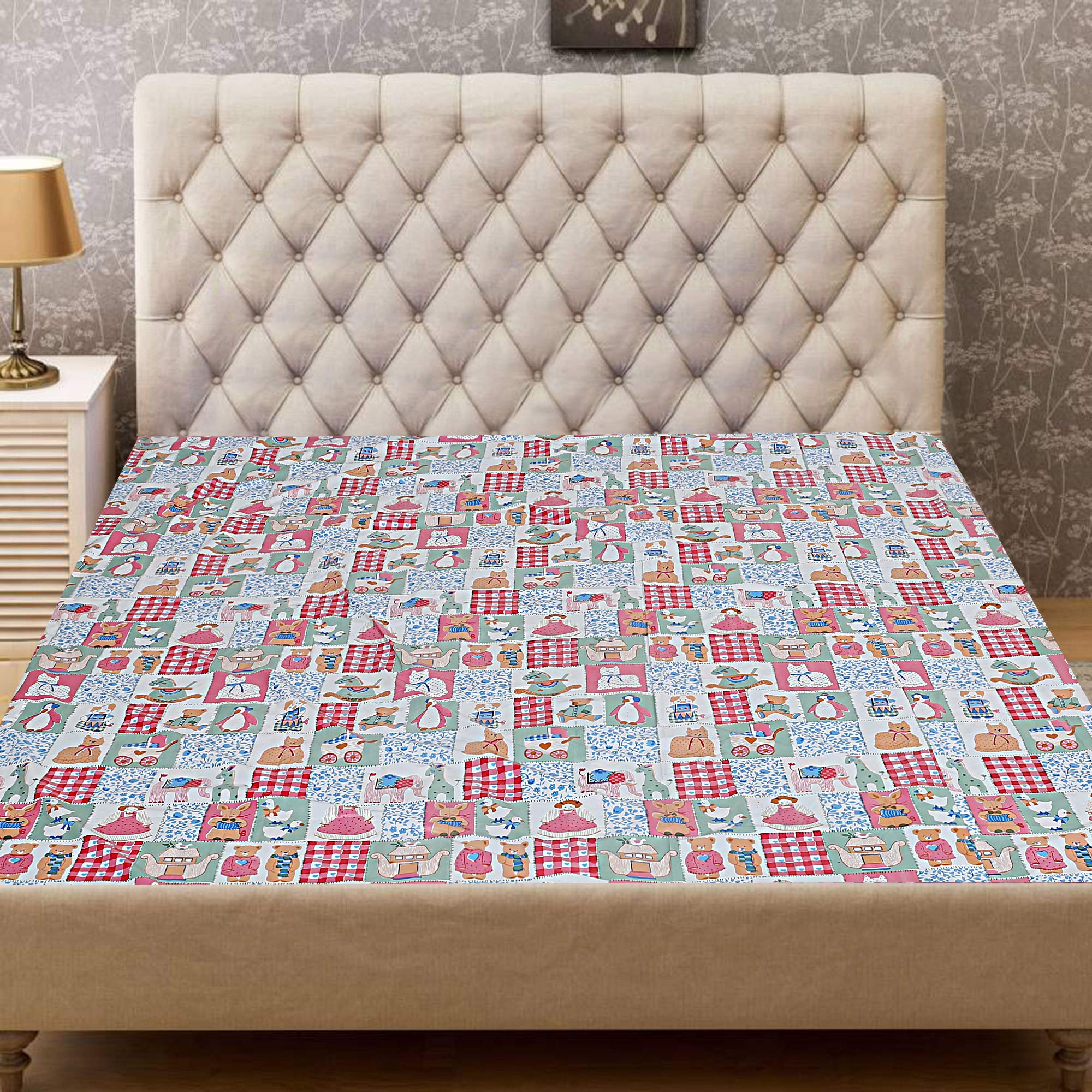 Kuber Industries Cartoon Character Design PVC Mattress Protector Sheet - Multicolour-image-49