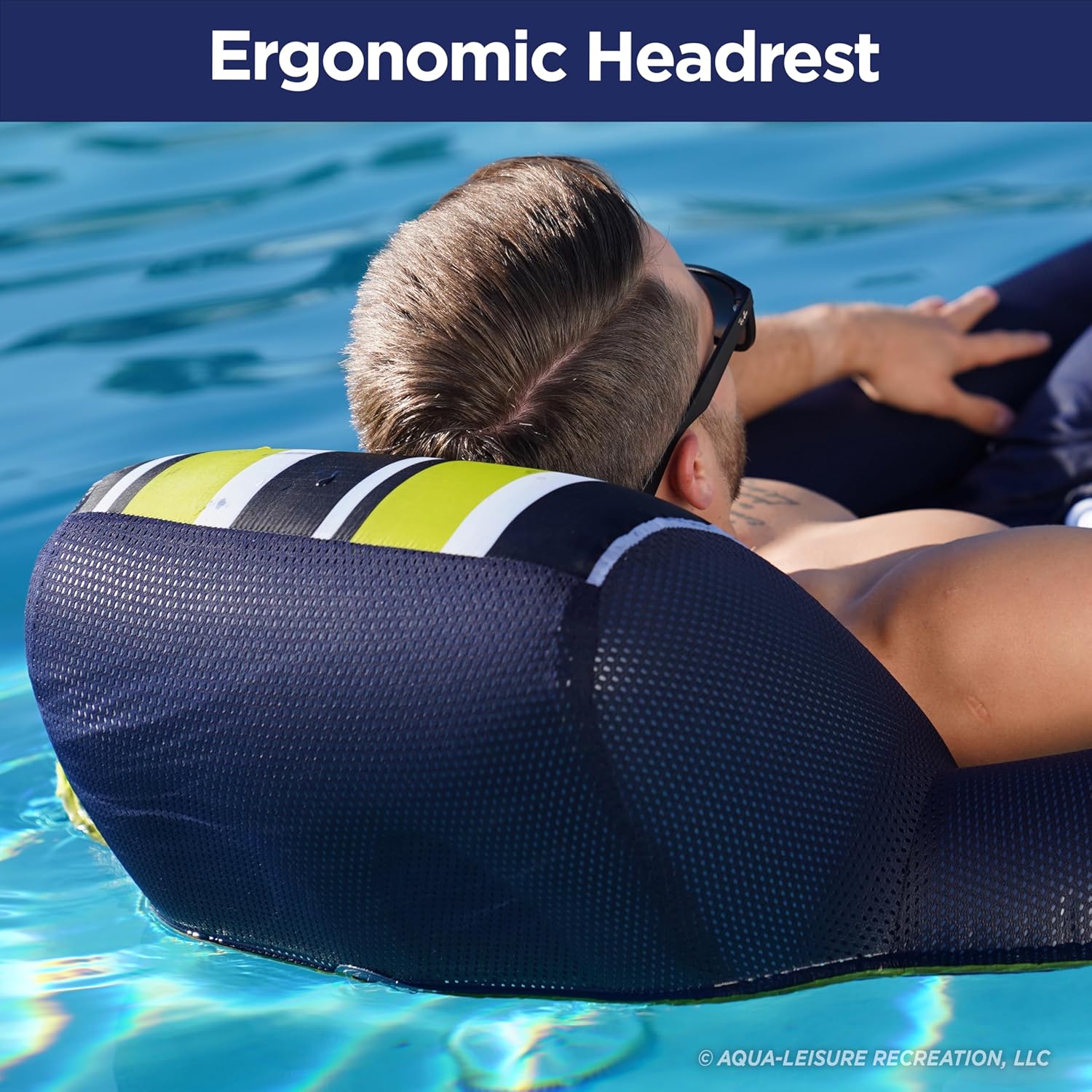 Aqua Luxury Water Pool Lounge – Extra Large – Inflatable Pool Floats for Adults with Headrest, Backrest, Footrest & Cupholder – Multiple Colors/Styles