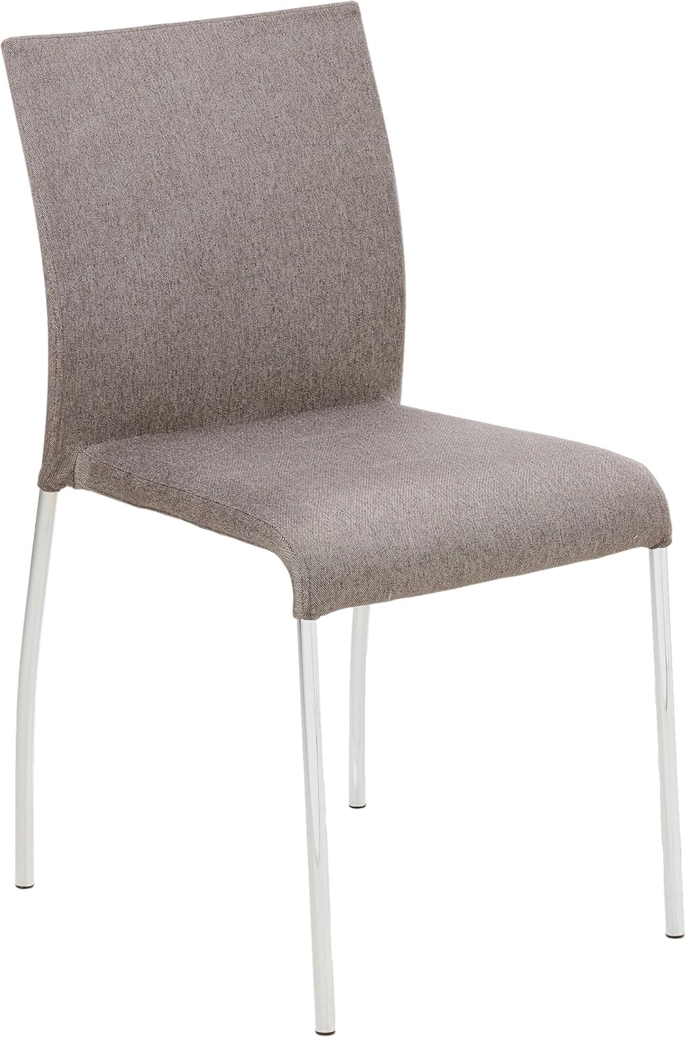 OSP Home Furnishings Conway Upholstered Stacking Chair with Chrome Legs, 4-pack, Smoke - Chairs