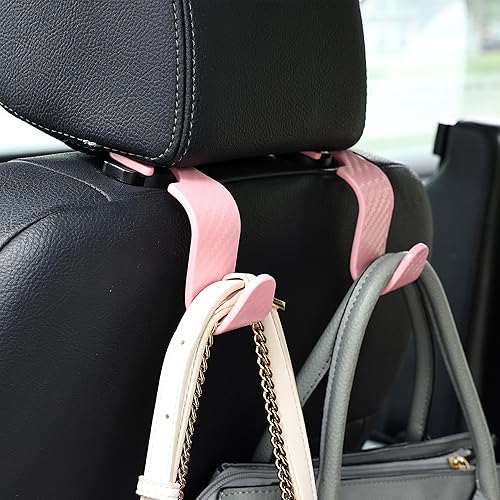 Miniatura 9 de Amooca Paquete de 4 ganchos para reposacabezas de asiento de automóvil, organizador universal de almacenamiento de automóvil, para bolso, bolso,