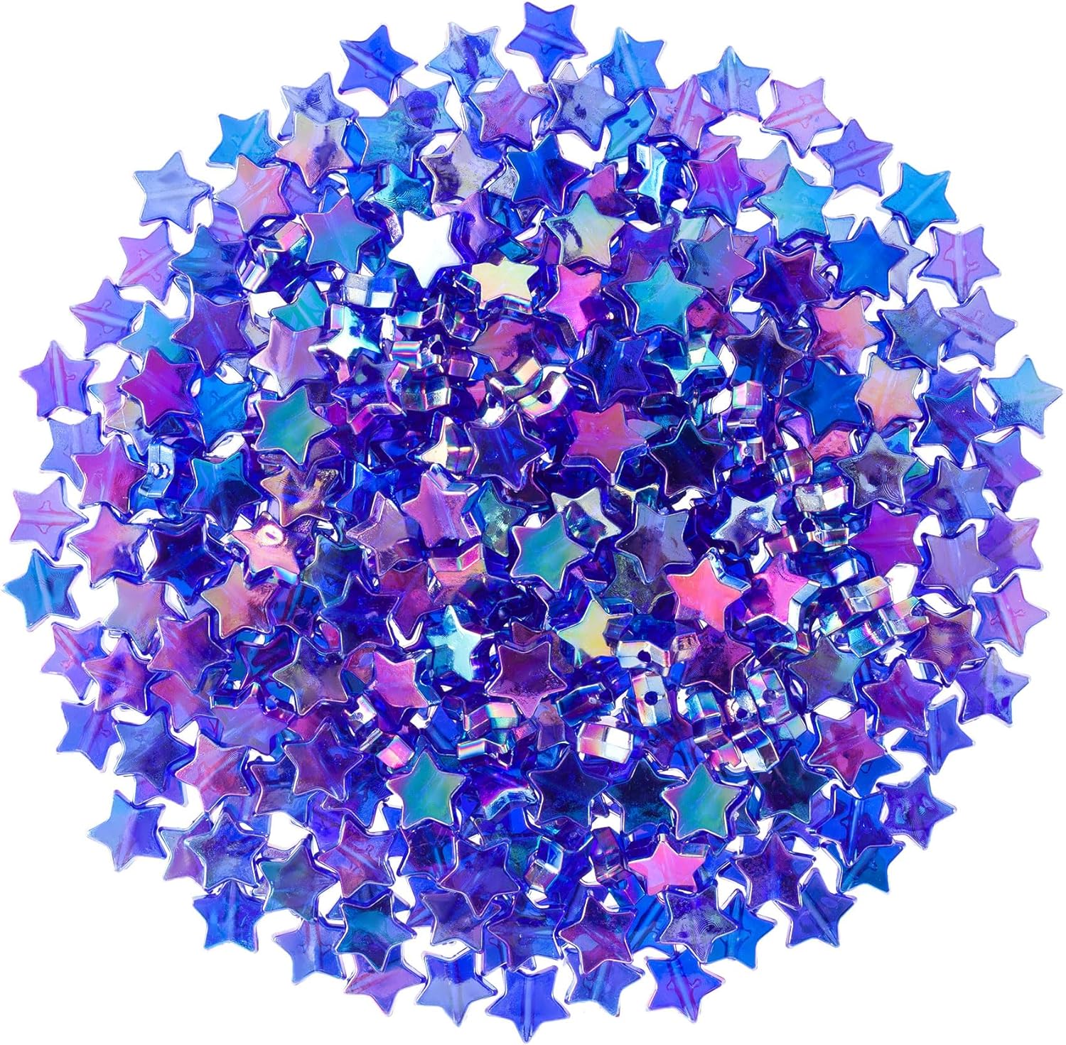OIIKI 200 PCS Acrylic Star Shape Beads, Star Shape Charming Bead, Acrylic 11mm Beads for DIY Jewelry Craft Making Necklace Bracelet Supplies - Dark Blue