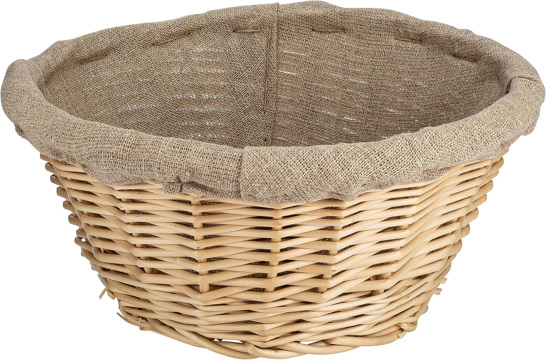 Bourgeat Banneton Linen-Lined Proofing Wicker Basket, Round, 9 1/2"