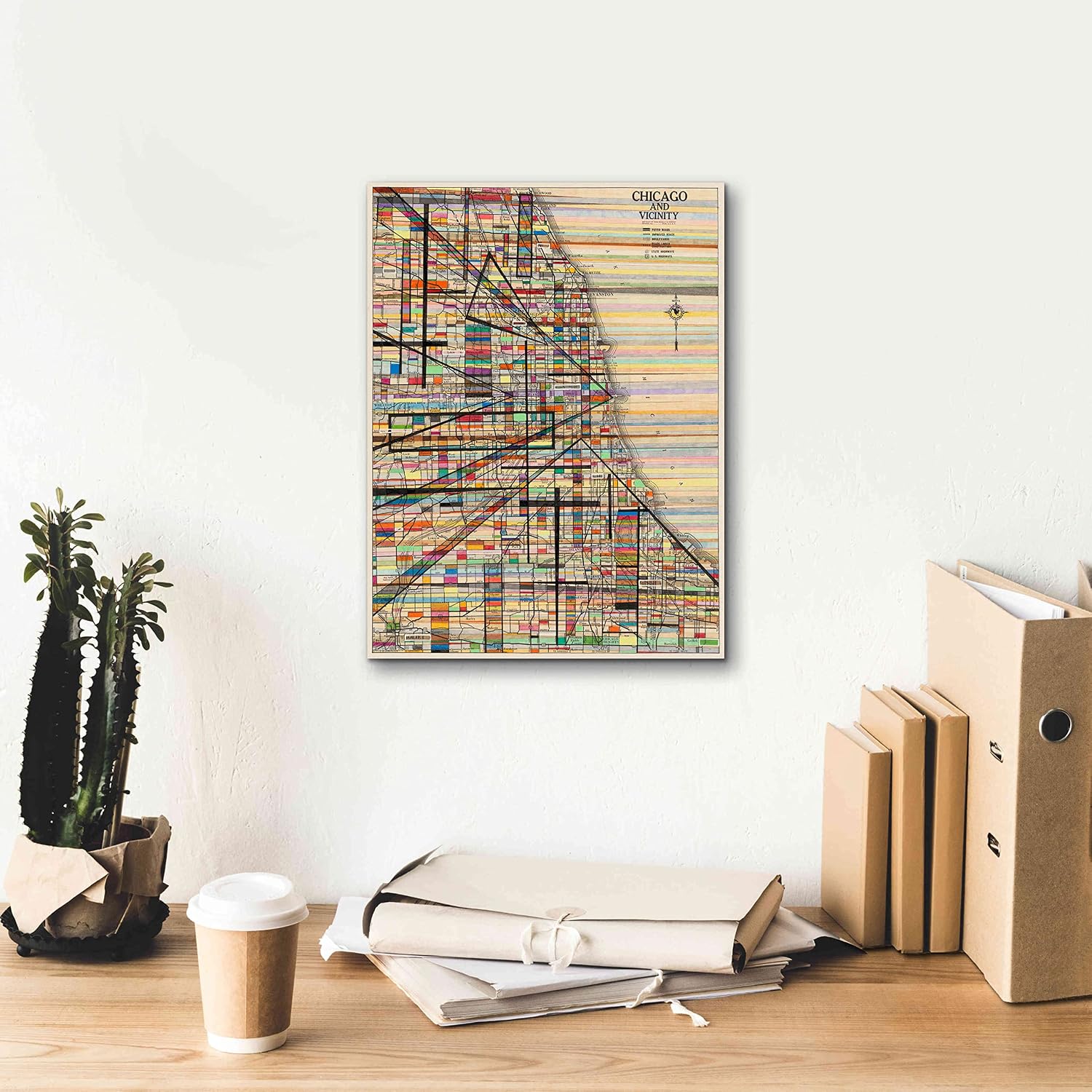Epic Graffiti 'Modern Map of Chicago' by Nikki Galapon Canvas Wall Art, 12"x16"