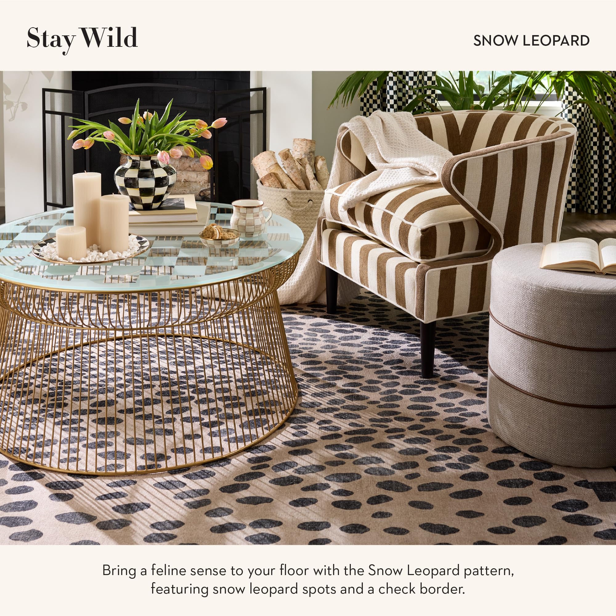 Amazon.com: MACKENZIE-CHILDS Washable Rug, Decorative Indoor