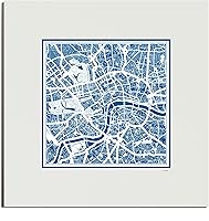 Vista 24 de O3 Design Studio Mapa de corte de papel Madrid negro mate de 20 x 20 pulgadas