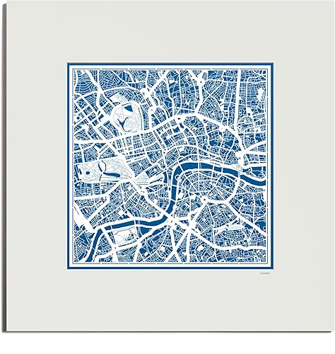 Miniatura 24 de O3 Design Studio Mapa de corte de papel Madrid negro mate de 20 x 20 pulgadas