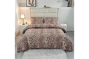 SDY 3PCS Exotic Leopard Print Bedding Set Queen