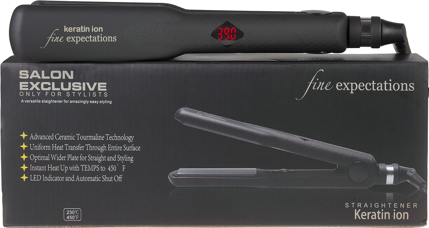 Salon Professional Ceramic Tourmaline Flat Iron - Best Ionic Boost Straightener for No Frizz - Keratin Ion Protection for Shiny, Silky, Smooth Hair - Auto Shut-Off, Swivel Cord