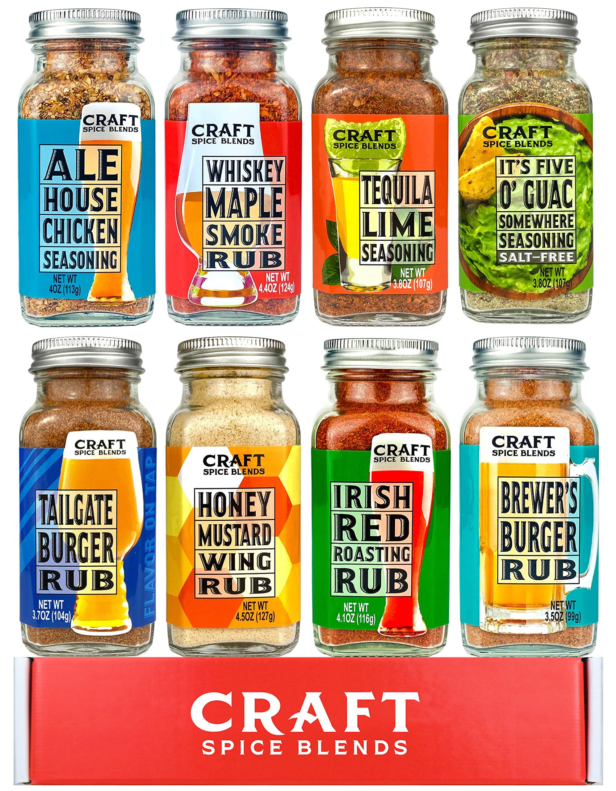 Craft Spice BlendsSmall Batch Grilling Seasoning & Rub Gift Set | All Natural | 8 Pack | Father's Day Gift