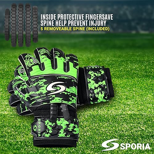 Miniatura 3 de Guantes de portero para adultos y jóvenes, guantes de portero extraíbles de 5 dedos, guantes de portero de fútbol transpirables con fuerte soporte