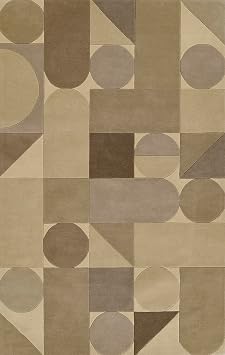 Novogratz Delmar Collection Wool Area Rug, Neutral, 80" x 100" Size Mat for Living Room, Bedroom, Dining Room, Nursery, Hallways, and Home Office