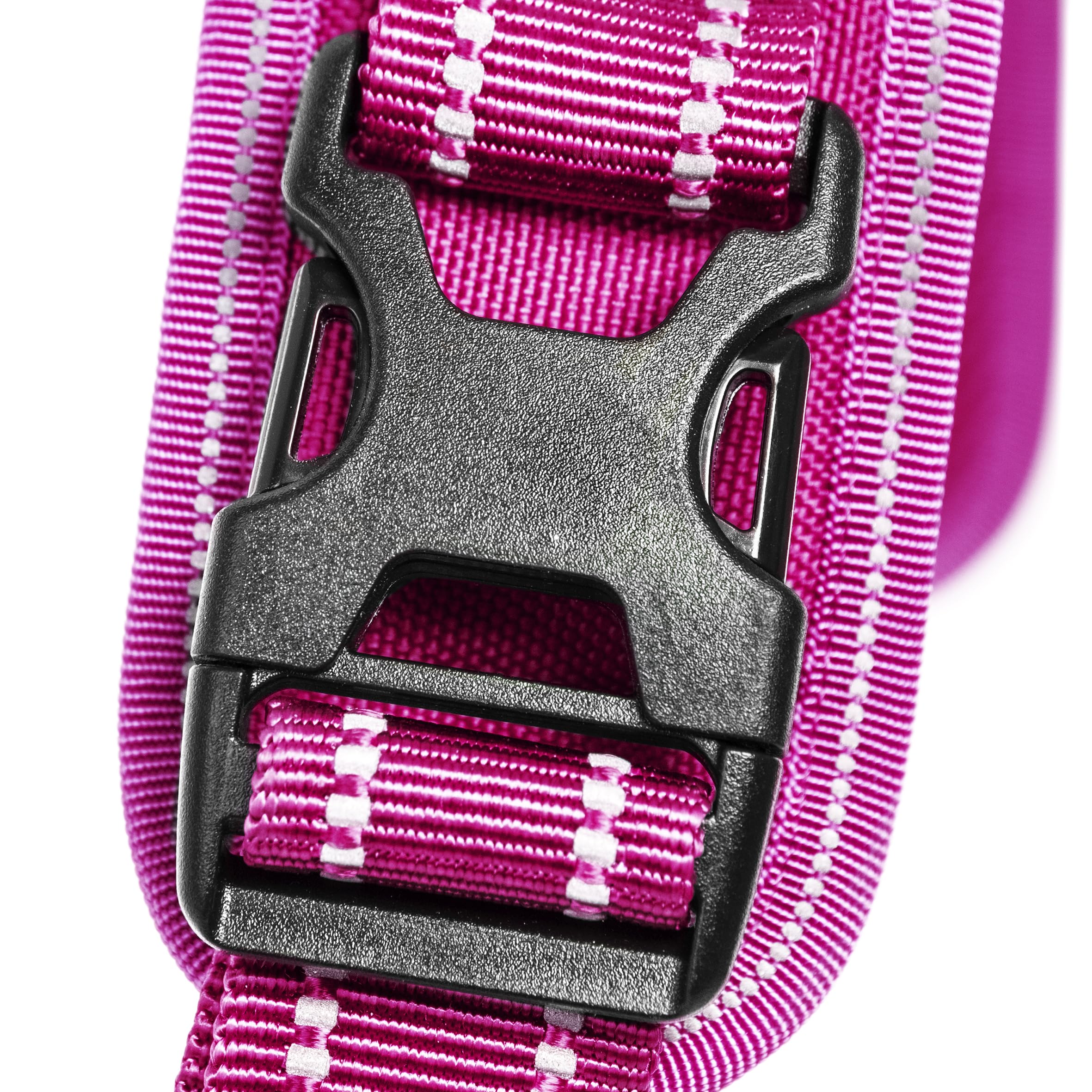 Record - Harnais pour chien Action Alpes - Couleur Fuchsia - Taille XL - Matière : Nylon Tressé avec Bandes Réfléchissantes 3M ScotchLite - Circonférence 90-125 cm