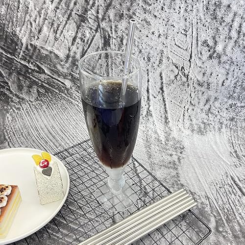 Miniatura 7 de Paquete de 50 popotes rectos reutilizables de metal a granel, pajitas de acero inoxidable de 0.815 pulgadas para bebidas. Pajitas para beber al por