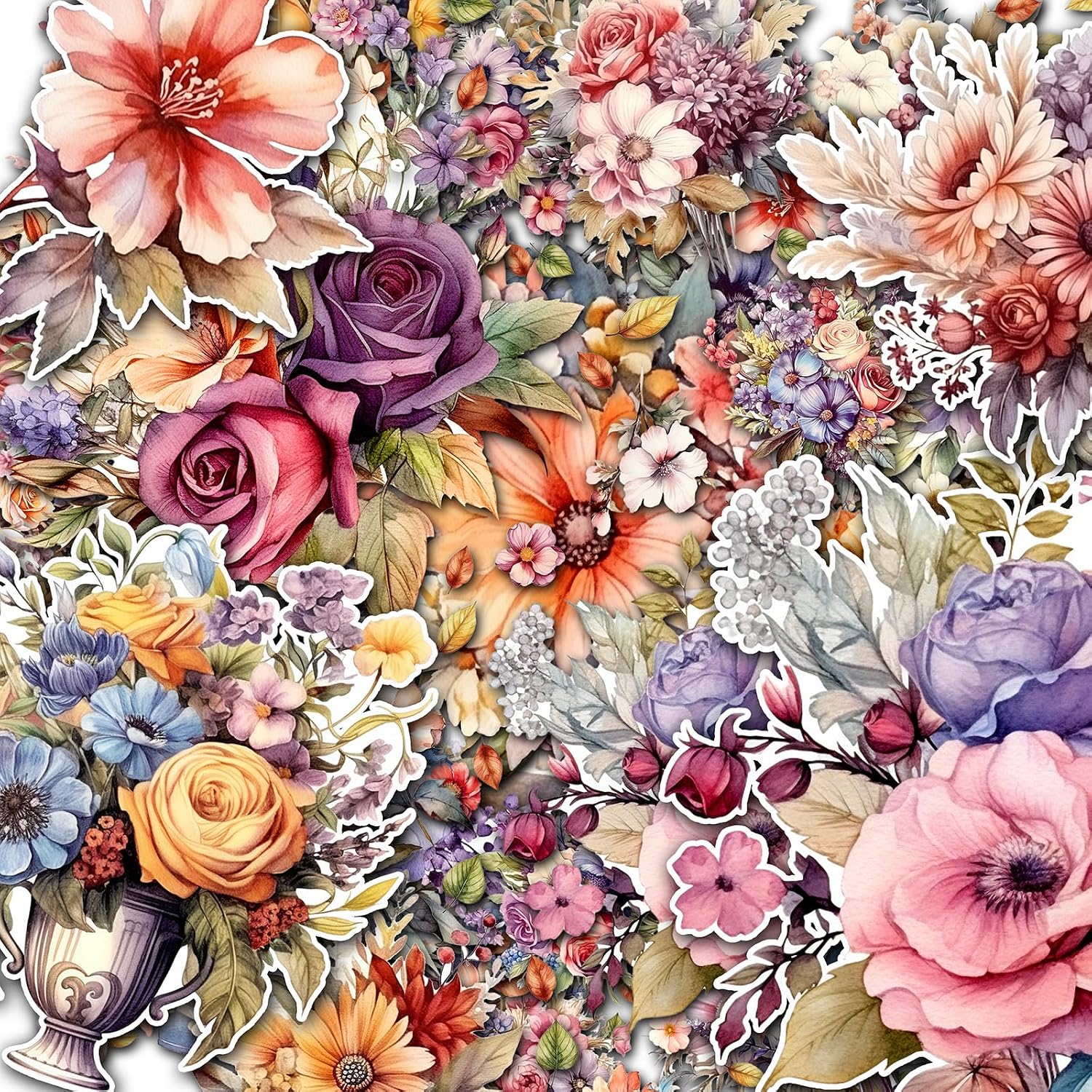Decoupage Paper Pack (15 Sheets 8"x11") Fantastic Gentle Floral Bouquets HANATABA Vintage Styled Ephemera Pictures for Decoupage Craft and Scrapbooking
