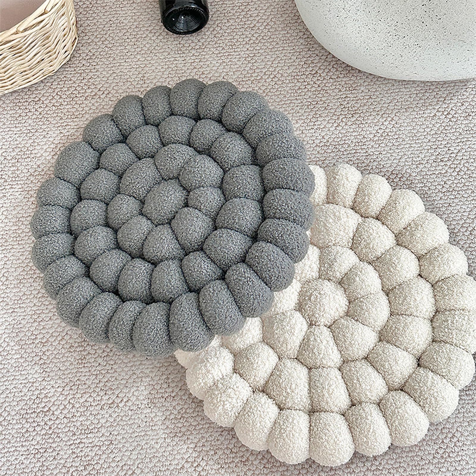 Rundes Plüschkissen für Kinder-Sofa, Stuhl, Zuhause, Büro und Garten, Dekoration, Beige