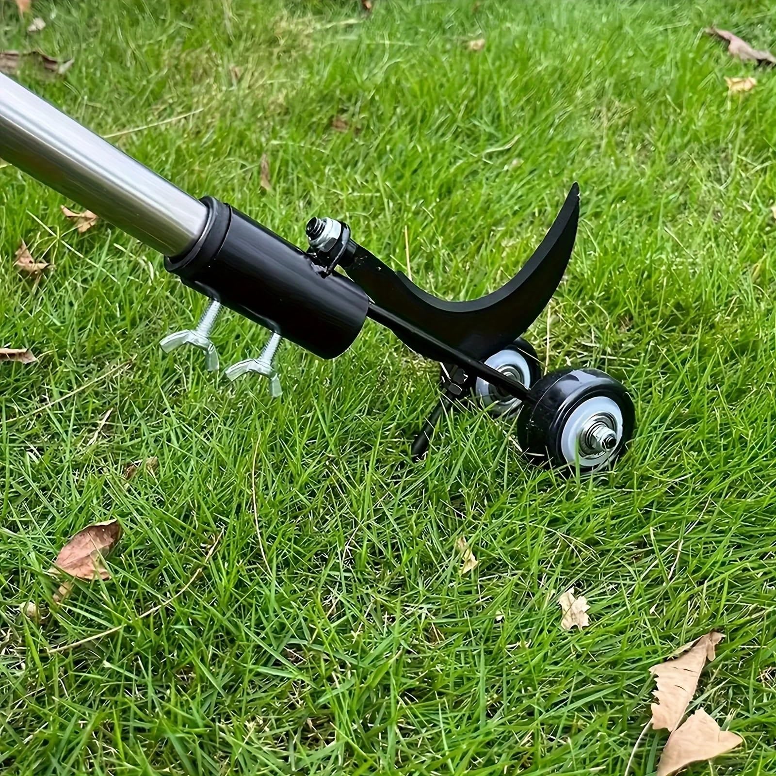 Unkrautstecher aus Metall mit Rädern – Handgeführte Unkrautstecher, 1 Stück(Double Hook with Rod)