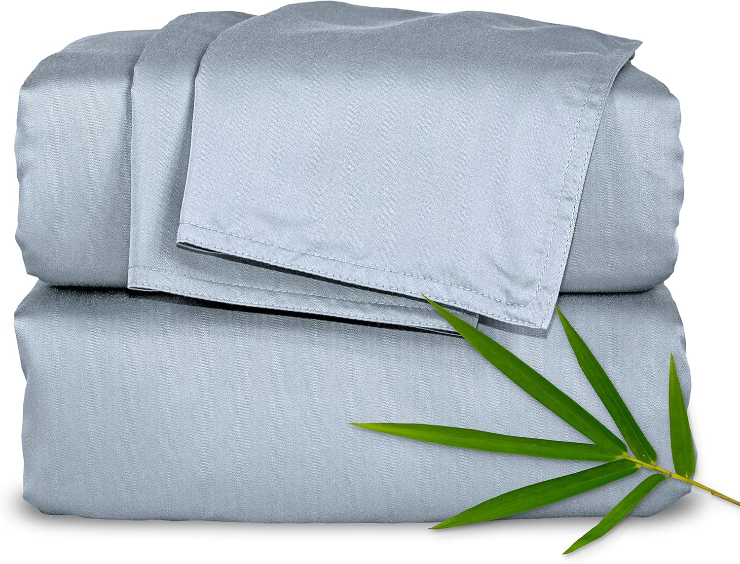 Pure Bamboo Queen Sheets, Genuine 100% Organic Viscose Derived from Bamboo Bed Sheet Set, Luxuriously Soft & Cooling, Double Stitching, 2 Year Quality Promise (Queen, Sea Glass) - Thumbnail 5