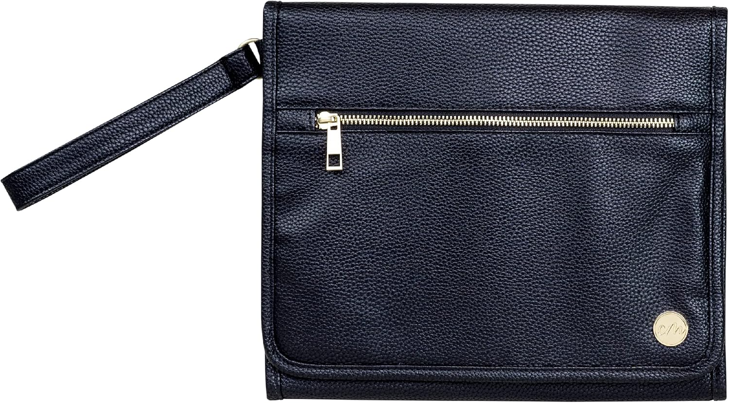 CleverMade Portable Baby Changing Pad Clutch with Wristlet - Premium Foldable Water Resistant Diaper Changing Mat with Storage Pockets for Diapers and Wipes - Brown