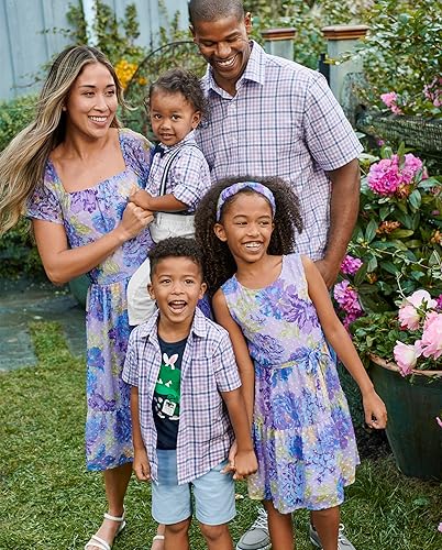 Miniatura 4 de The Children's Place Trajes familiares a juego para bebés, mamá y yo, papá e hijo, bebé, colección de fiesta púrpura