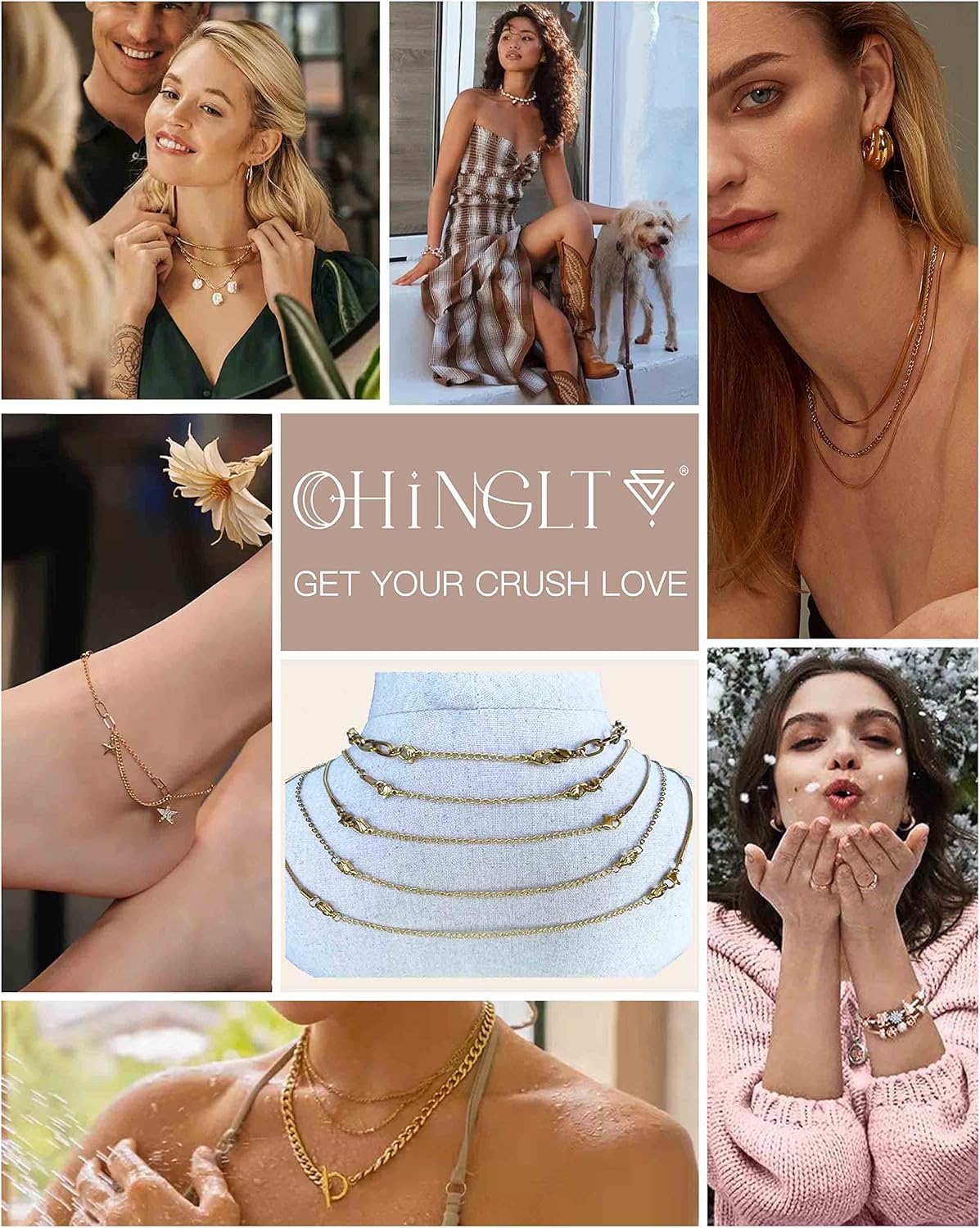 OHINGLT Necklace Extender 10Pcs Chain Extenders for Necklaces Bracelet, 14K Gold and Silver Plated Stainless Steel Extension Chain for Women Jewelry Making - Image 5