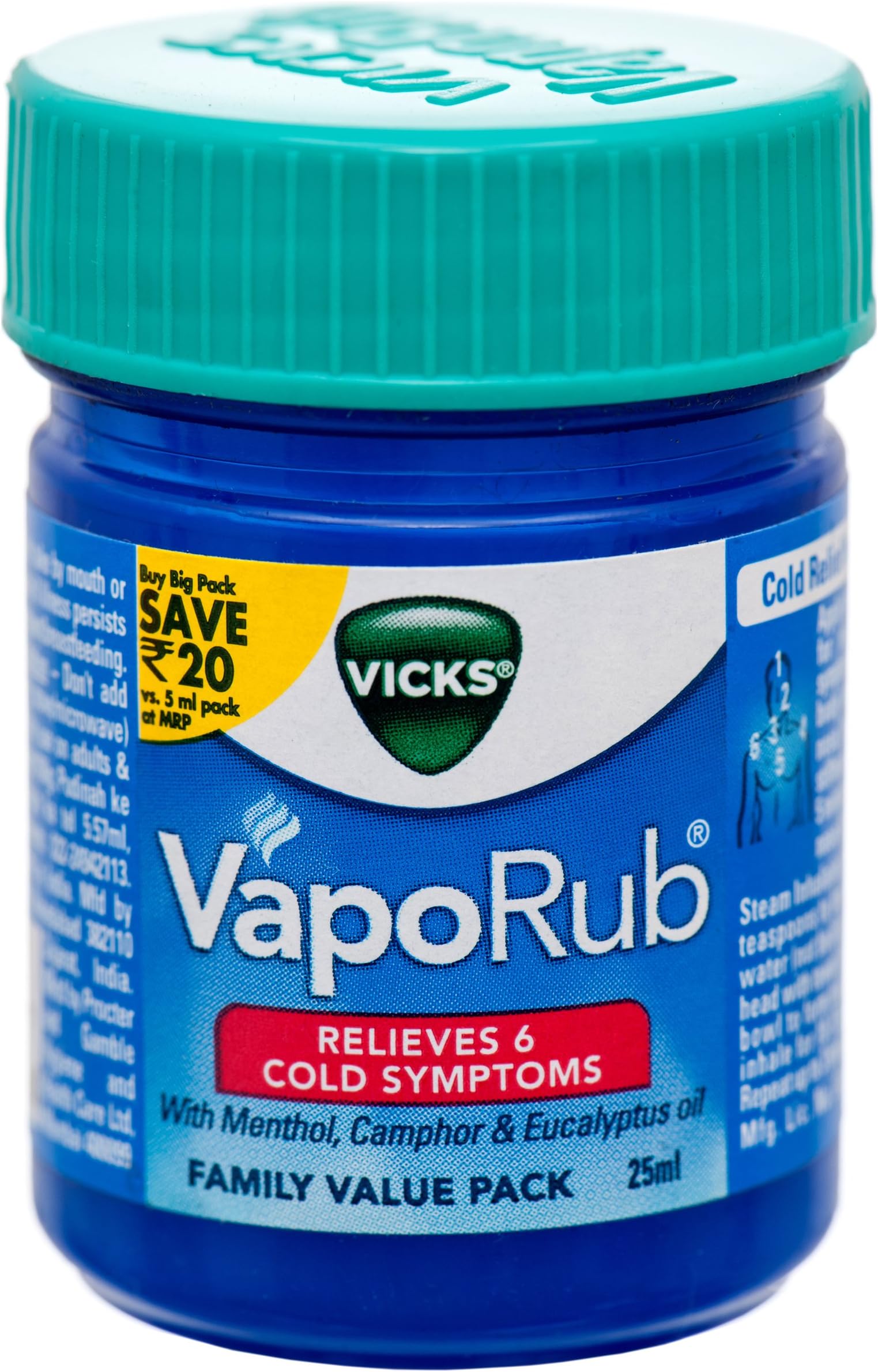 Vicks VapoRub Ointment 25ml - Wholesale Bulk Family Pack (20)