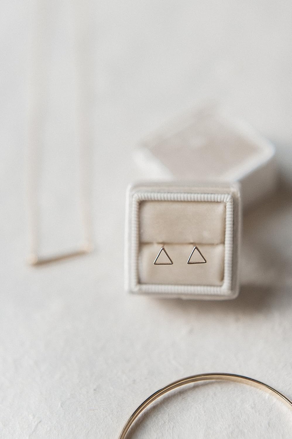 HONEYCAT Mini Outline Triangle Stud Earrings in Gold, Rose Gold, or Silver | Minimalist, Delicate Jewelry