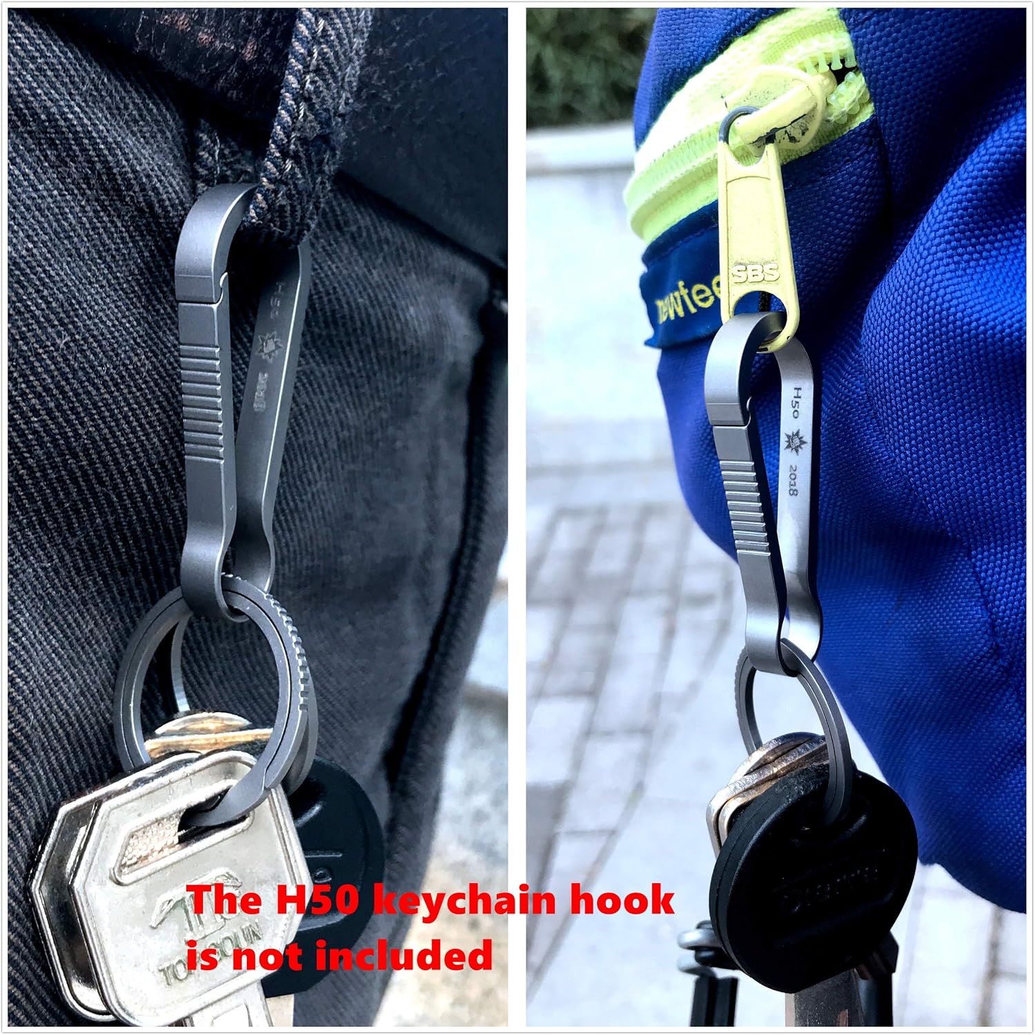 BANG TI Titanium Quick Release Side Pushing Key Rings Labor Saving Bulk Kit