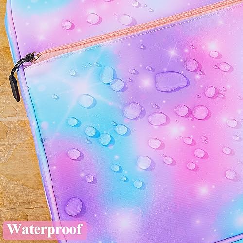 Miniatura 4 de FIODAY Carpeta con cremallera, carpeta de 3 anillos de 2 pulgadas con cremallera, bonita carpeta con asa y correa para el hombro, múltiples