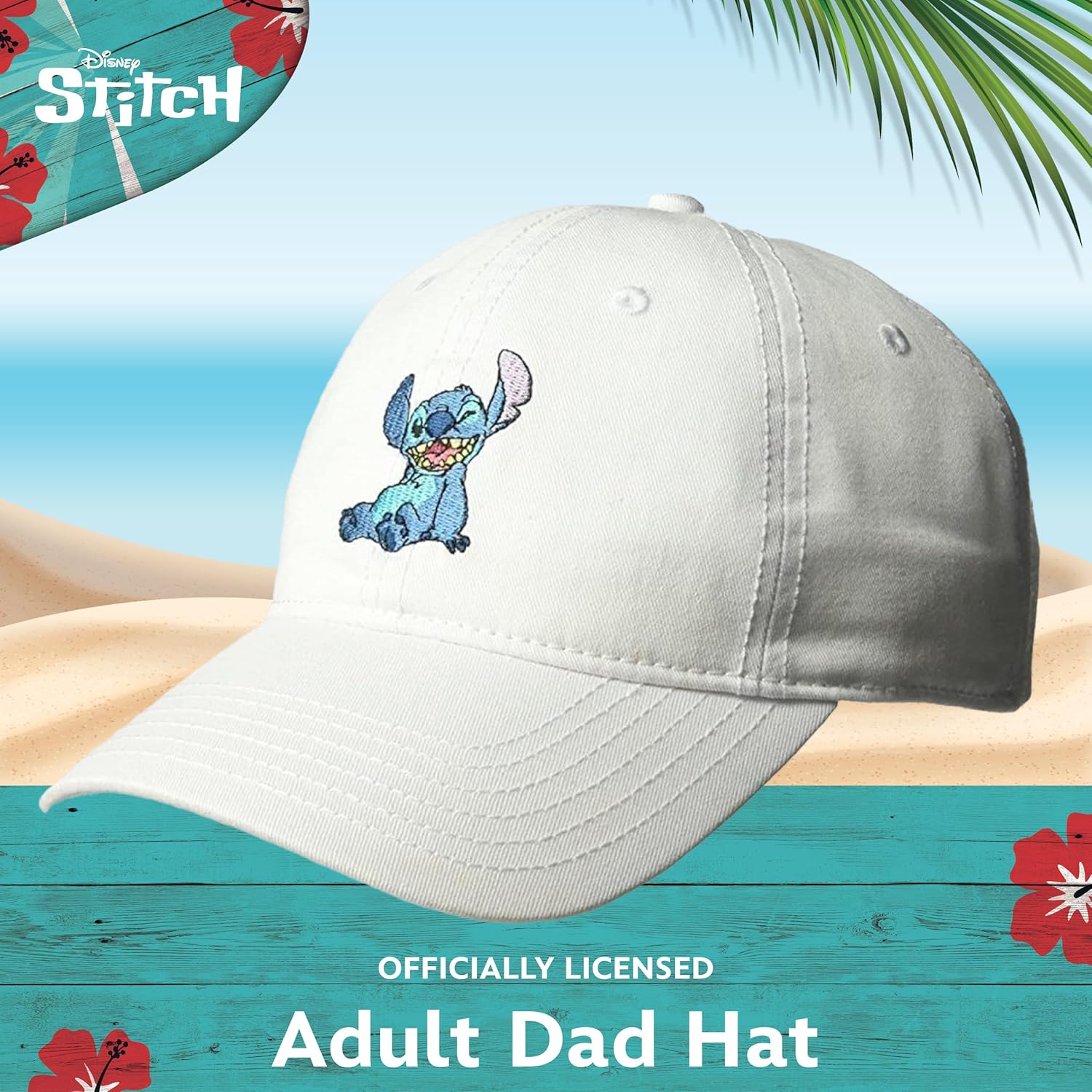 Disney Stitch Dad Hat, Adjustable Cotton Baseball Cap with Curved Brim - Image 2