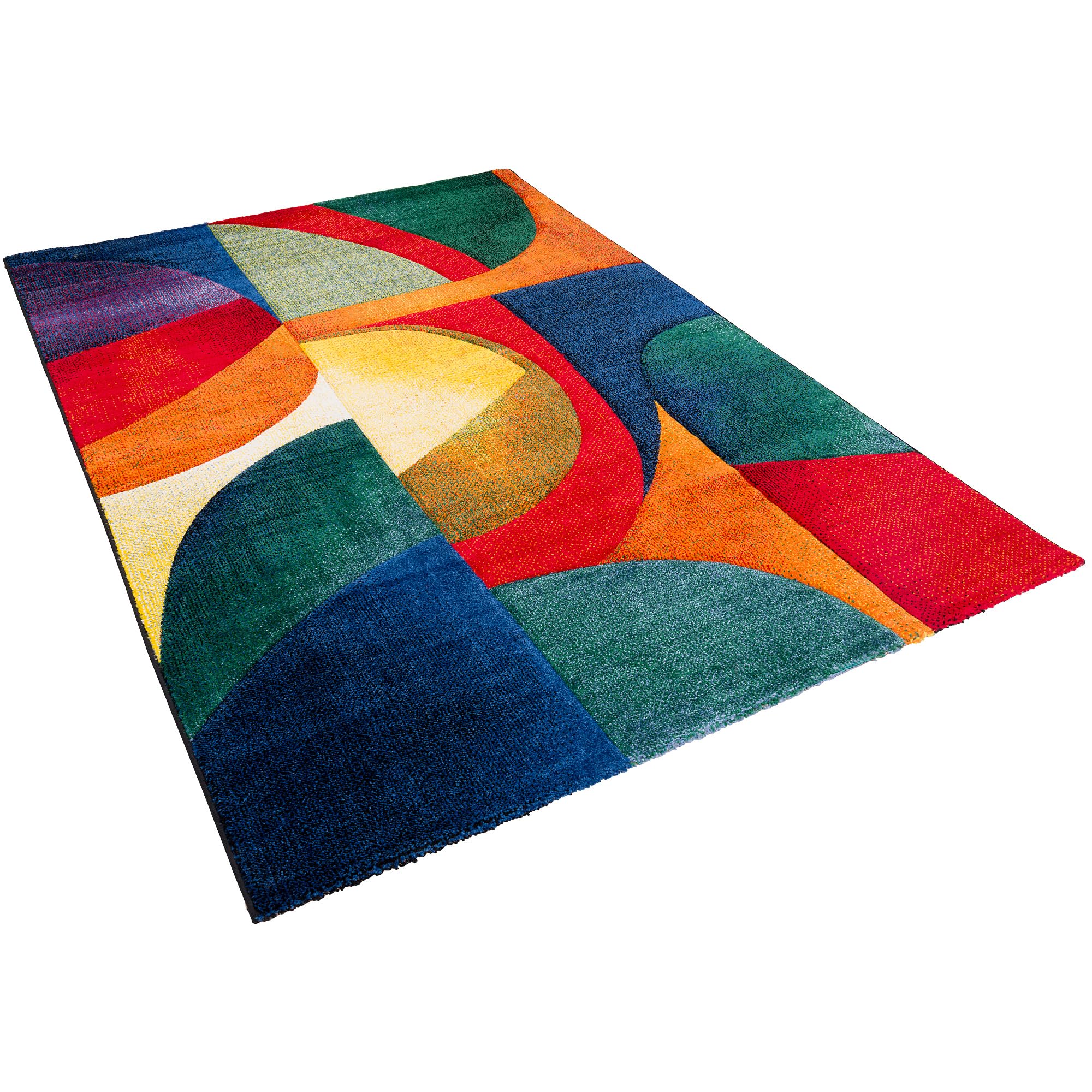 Pergamon Tapis Design Maui Moderne Vert pétrole - Tapis Moderne avec découpe en Contour et Motif Tendance - Parfait pour Le Salon, la Salle à Manger