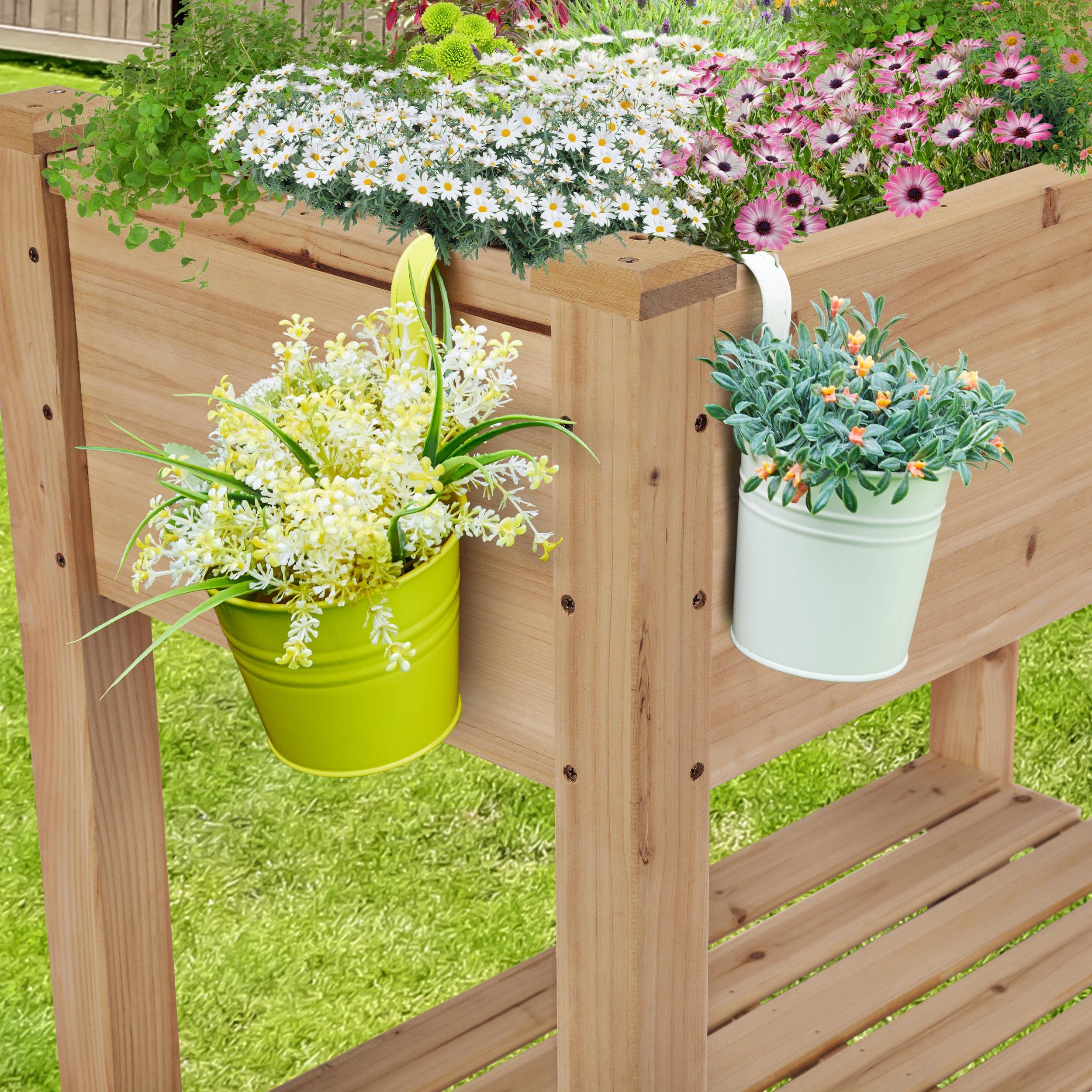 Yaheetech Raised Flower Bed with Shelf, Grow
