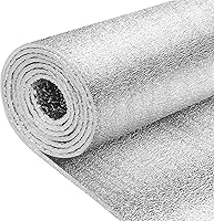 Vista 1 de Rollo de aislamiento de película reflectante para ventana, 16 pulgadas x 10 pies, rollo de aluminio de aluminio de doble cara, bloqueador de calor