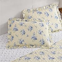 Vista 33 de Shabby Chic® - Juego de edredón tamaño Queen, ropa de cama reversible de algodón con fundas a juego, decoración del hogar bellamente fruncida