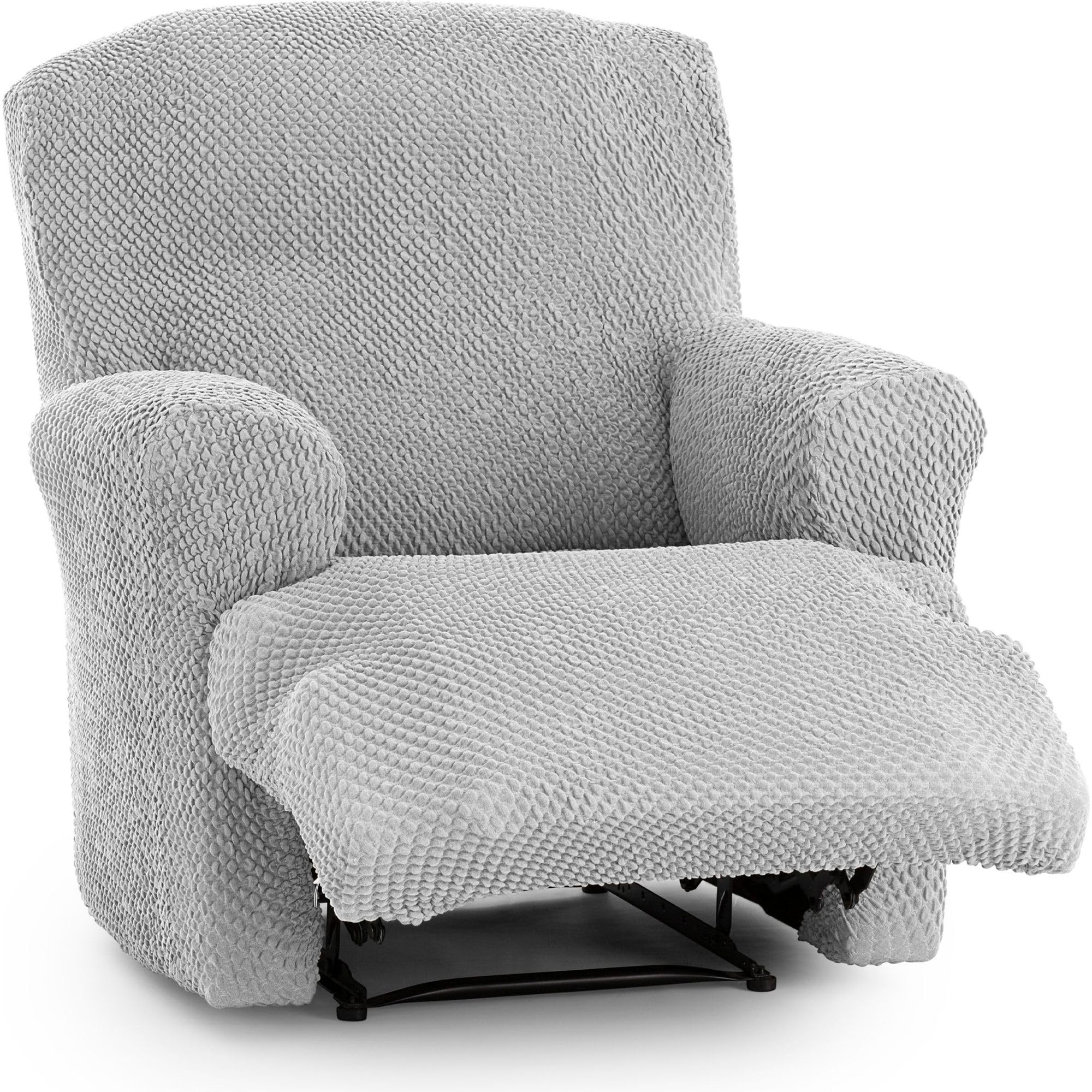 ECOMMERC3 Universal and Versatile Sofa Cover for 1 Seater Feet Together Relax – Grey Sofa Cover Protector Easy to Install for Back, Seat and Arms