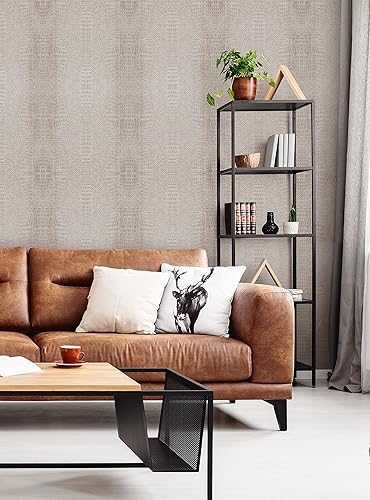 Miniatura 5 de Papel tapiz autoadhesivo de cocodrilo (beige, paquete de 6 hojas, 2 x 9 pies)