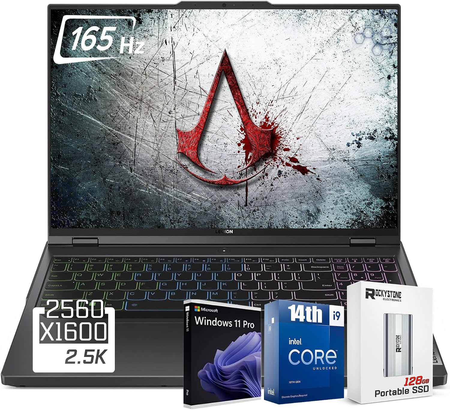 Lenovo Legion 5i Gaming Laptop, 14th Gen Intel 24-Core i9-14900HX, 16" WQXGA(2560x1600) 165Hz, 32GB DDR5 RAM, 1TB SSD, GeForce RTX 4060(TGP 140W), RGB Backlit KB, W/ 128GB PSD, Windows 11 PRO