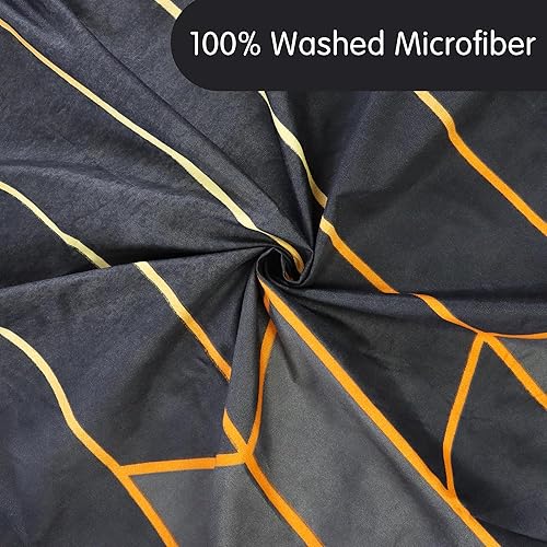 Miniatura 6 de Usfivefam Juego de funda de edredón bohemia, tamaño Queen, juego de cama de lujo geométrico de 3 piezas, ultra suave y transpirable, con cremallera