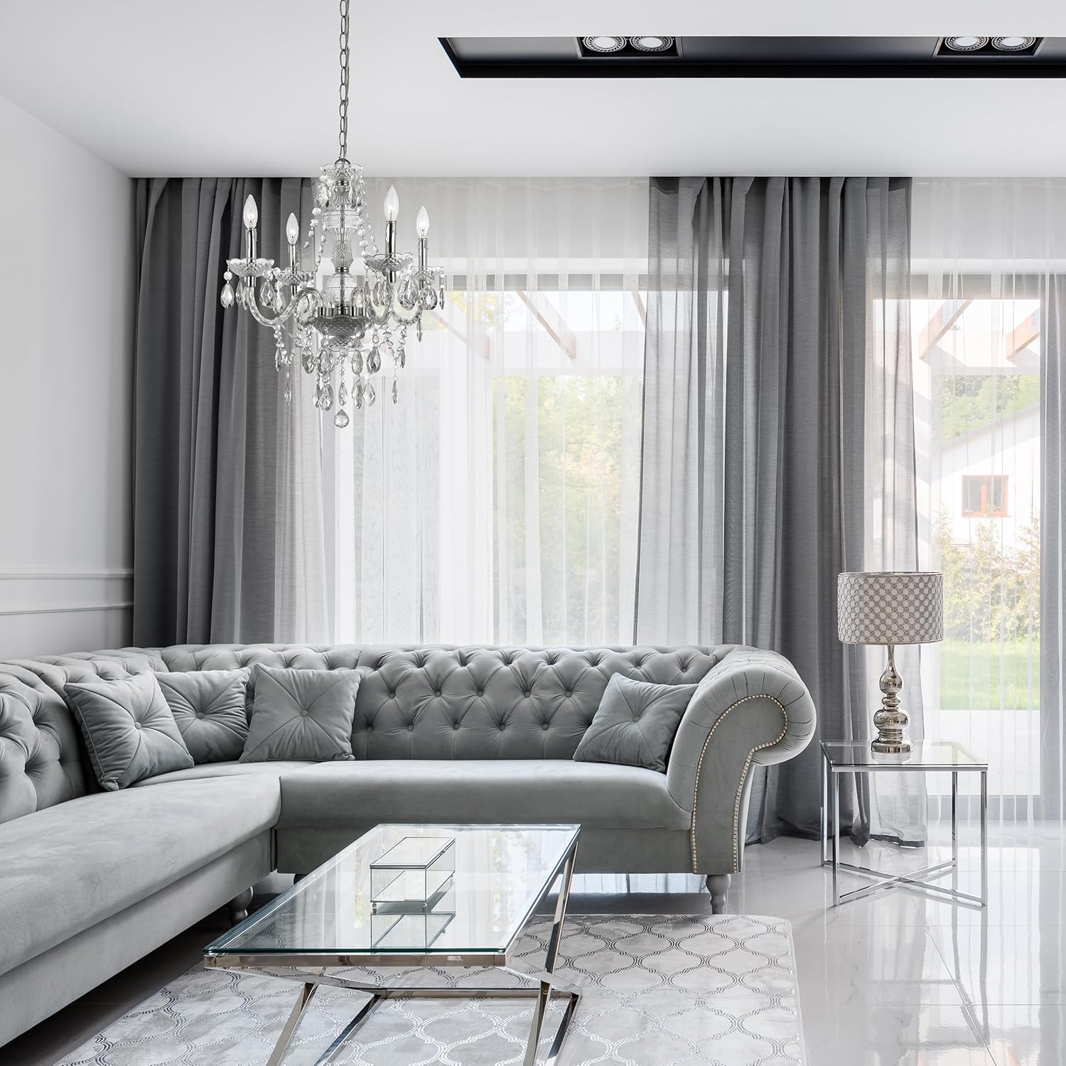 Chandelier components and features