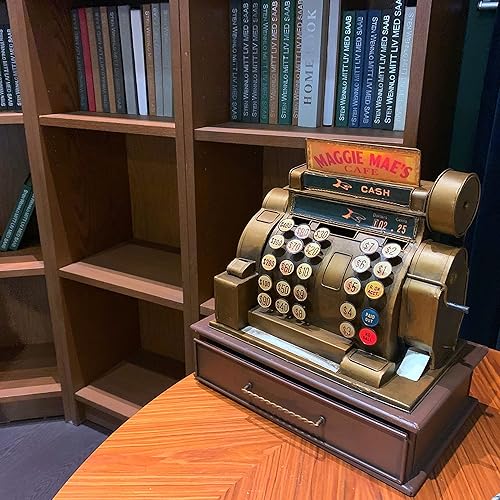 Miniatura 5 de Caja registradora vintage modelo hucha caja de almacenamiento caja de almacenamiento caja de joyería anillo caja de baratija gabinete estatuilla