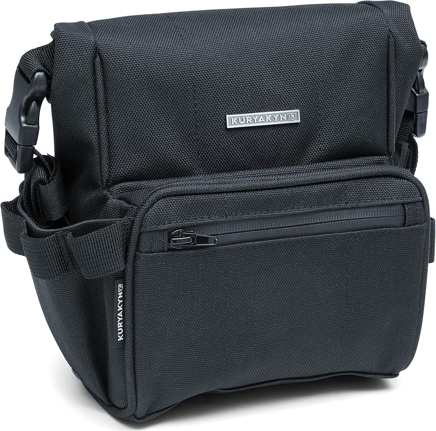 Kuryakyn 5219 Barrio Motorcycle Travel Luggage: Weather Resistant Roll Top Storage Bag with Bar Straps, Black