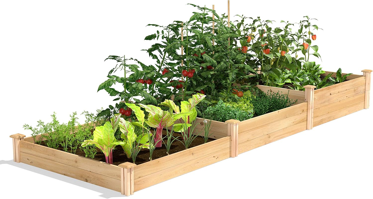 Greenes Fence Premium Cedar Raised Garden Bed, 4' x 12' x 7-14" (3/4" Thick) - Made in USA with North American Cedar