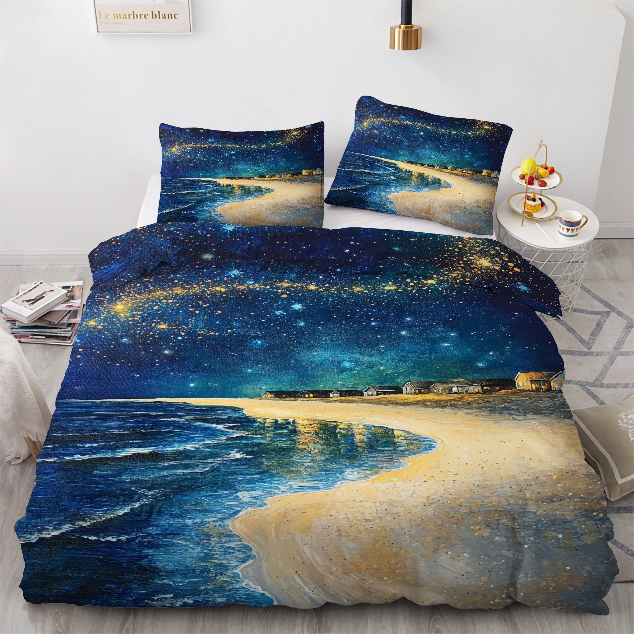 Housse de couettes microfibre avec fermeture éclair et taies d'oreiller 65x65 cm