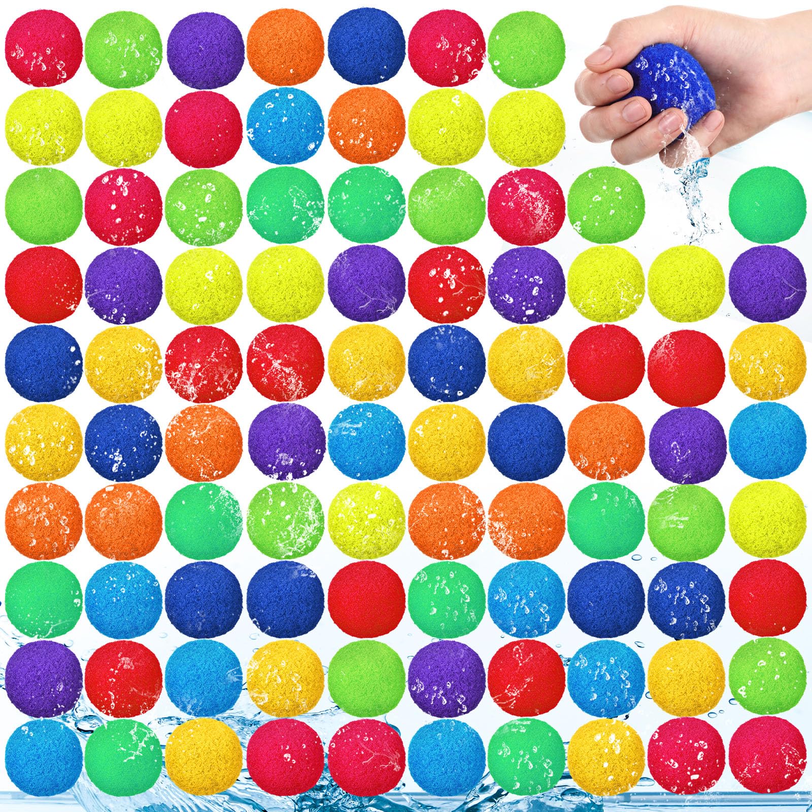 Photo 1 of Reusable Water Balls, Soft Splash Balloons for Outdoor Games Pool and Beach Activities, Reusable Water Toys for Party Favors and Backyard Fun