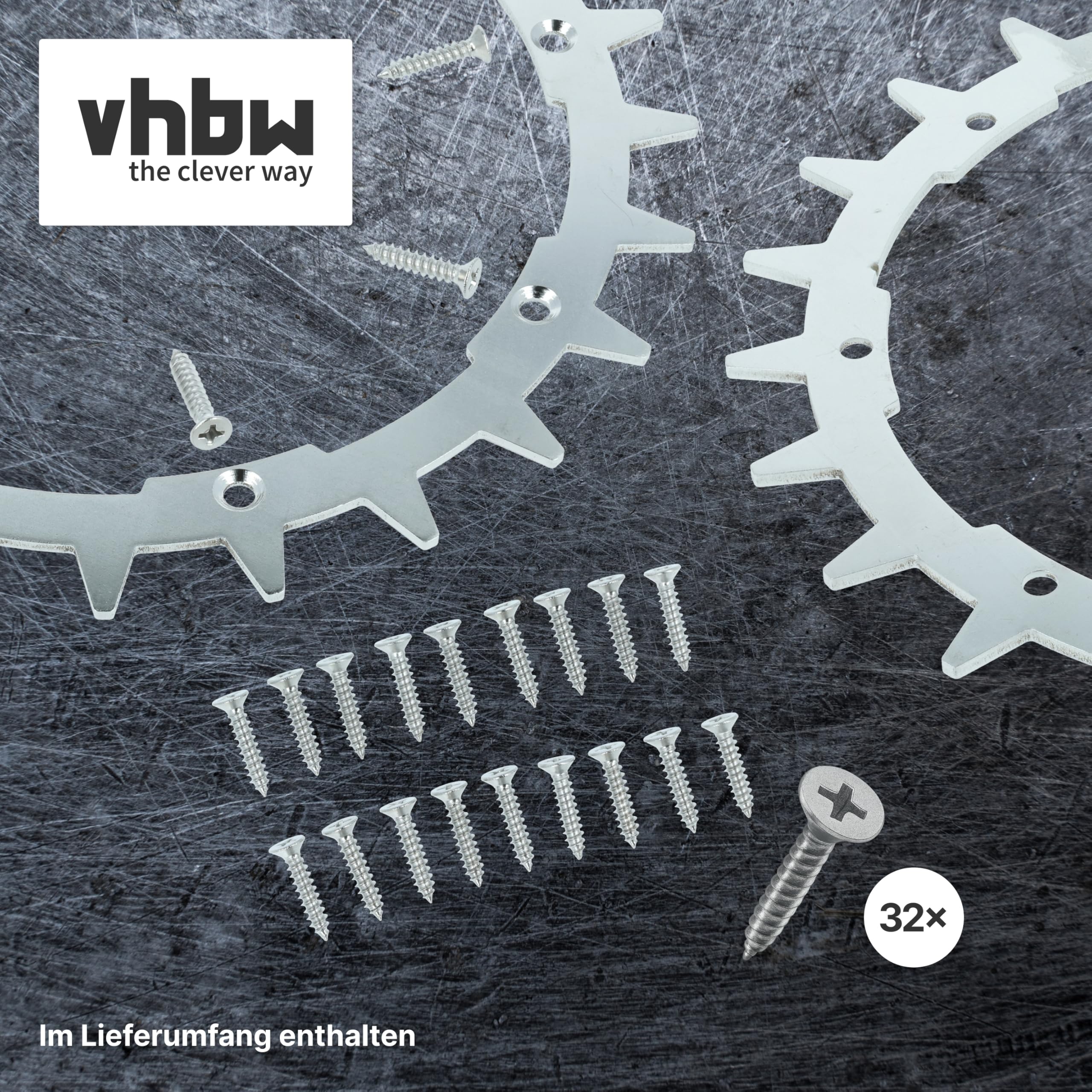 vhbw 4x rueda dentada compatible con Flymo 1200 robot cortacésped - acero inoxidable, 24 dientes