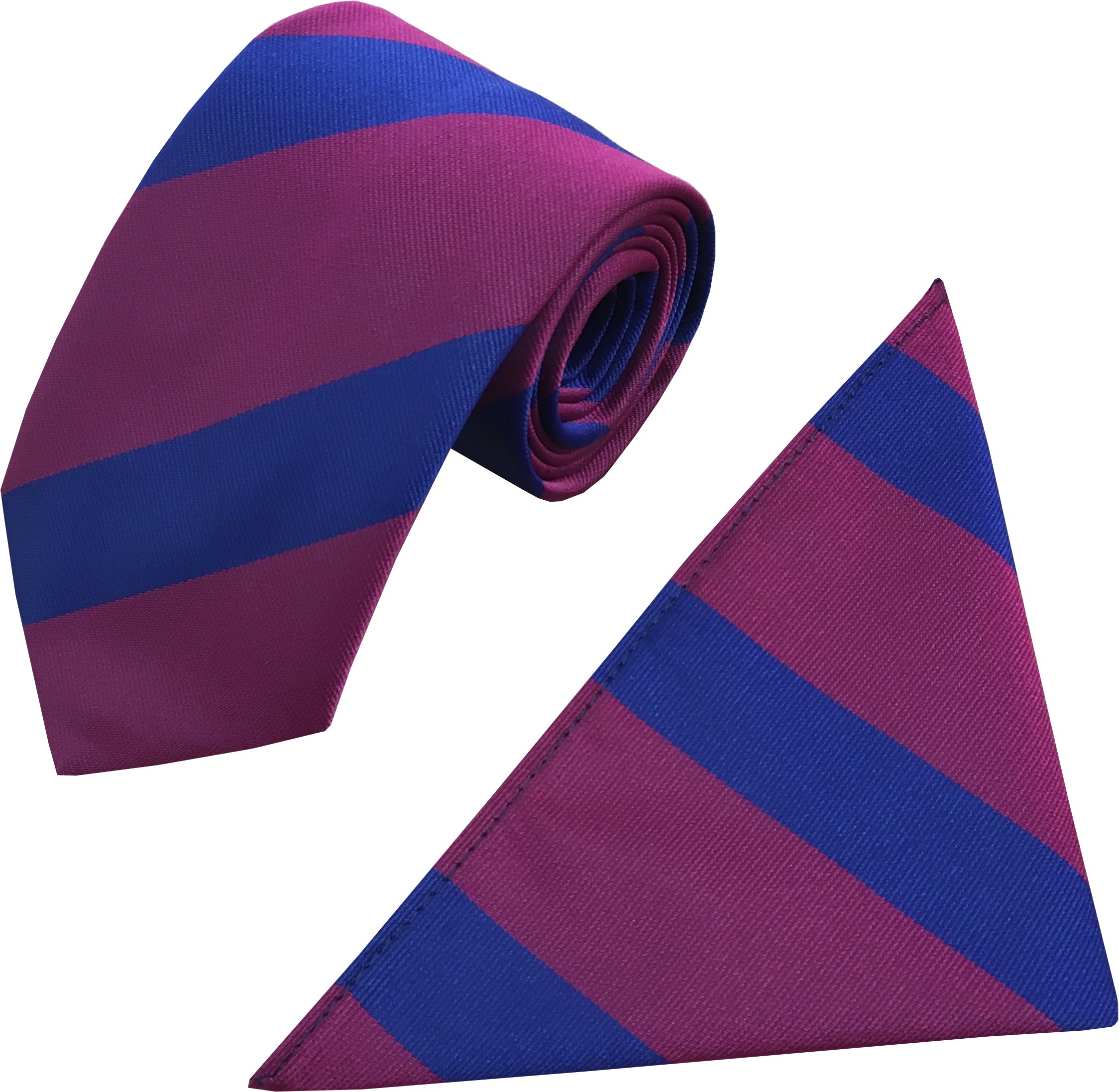 Great British Tie Club Men's Blue, Pink Royal Welch Fusiliers Regital Tie & Hanky Set