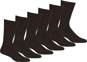 Sakkas Mens Cotton Blend Ribbed Dress Socks Value 6-Pack