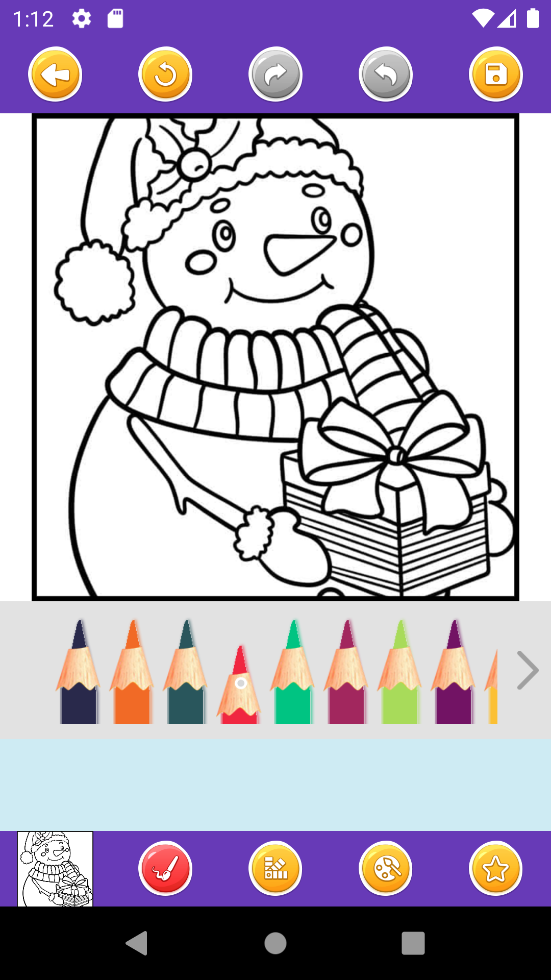 Snowman Christmas Coloring book App on Amazon Appstore