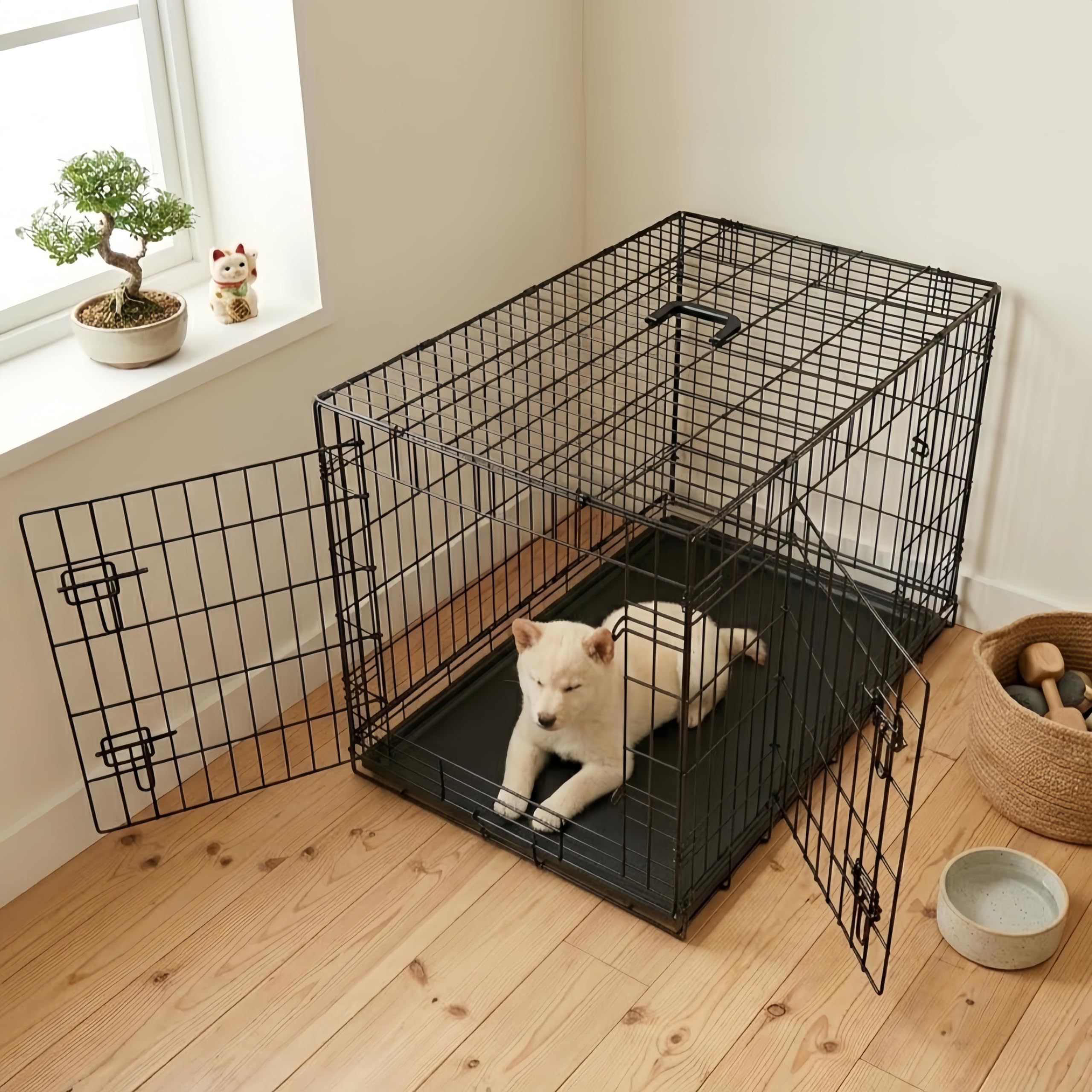 Amazon.co.jp: N&S ペットケージ L 90×56×62cm 折りたたみ式 トレー